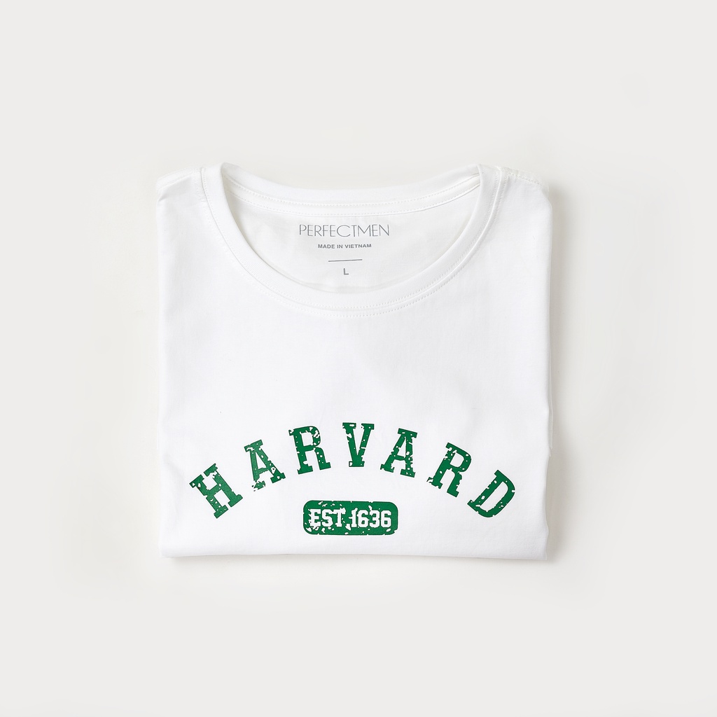 Áo thun nữ cổ tròn 100% cotton Premium chính hãng PERFECTMEN in chữ Harvard mềm mịn thoáng mát co giãn 4 chiều.