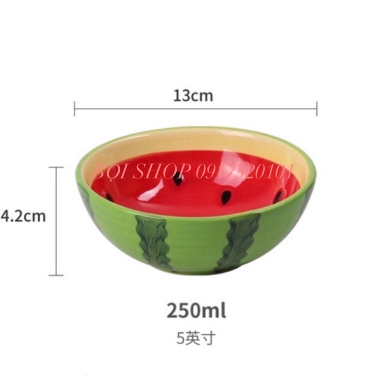 HCM-BÁT ĂN DẶM GỐM SỨ HÌNH DƯA HẤU  BỘI SHOP