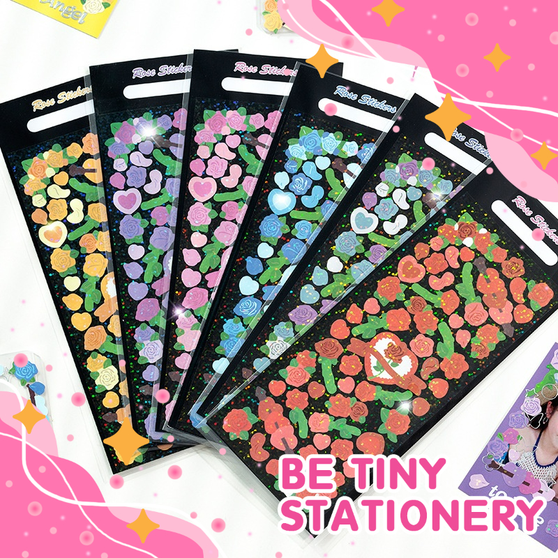 Sticker cute trang trí toploader decor hoa hồng - Be Tiny Stationery