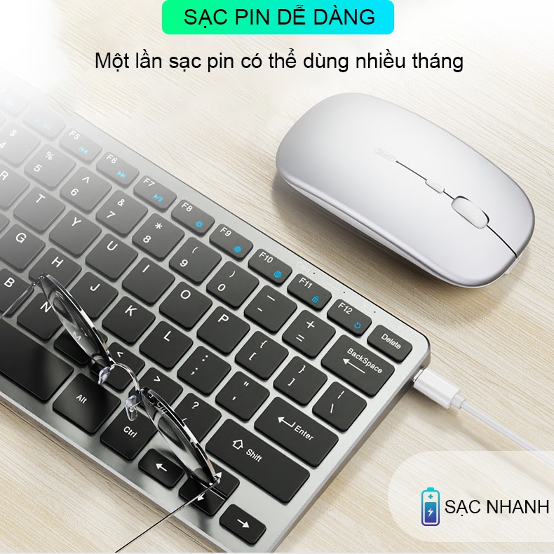 Bàn phím bluetooth không dây YINDIAO V780B 3 chế độ kết nối phù hợp máy tính bảng, laptop, tablet, điện thoại