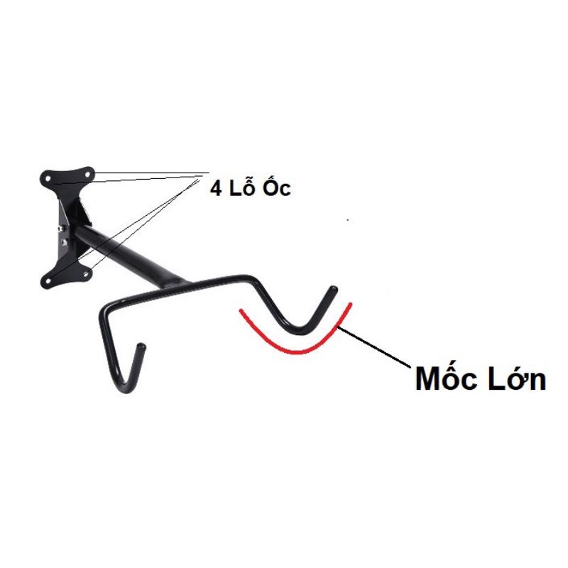 Móc treo xe đạp lên tường, giá đỡ xe đạp hai móc