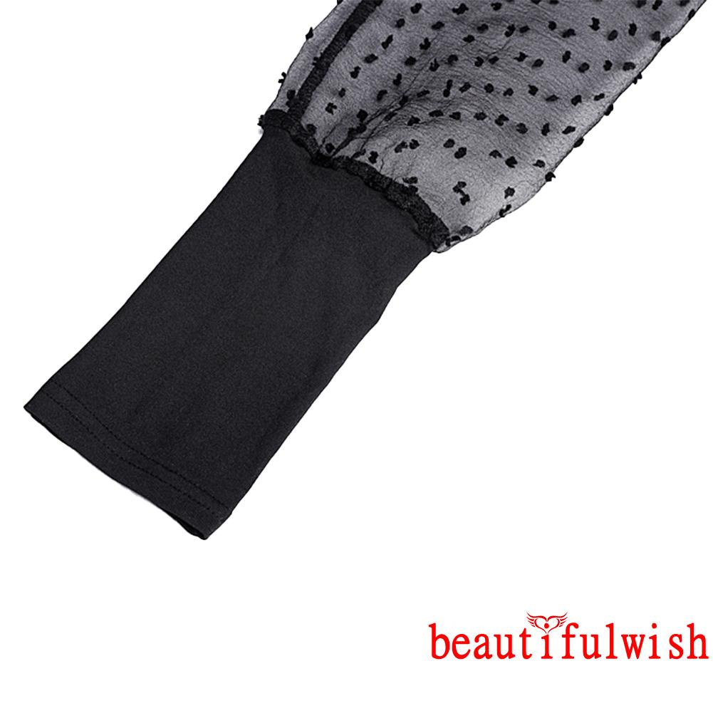 ✥Ne✭Bộ Áo Liền Quần Tay Phồng Cổ Tròn Màu Trơn Phối Ren Thời Trang Cho Nữ | BigBuy360 - bigbuy360.vn
