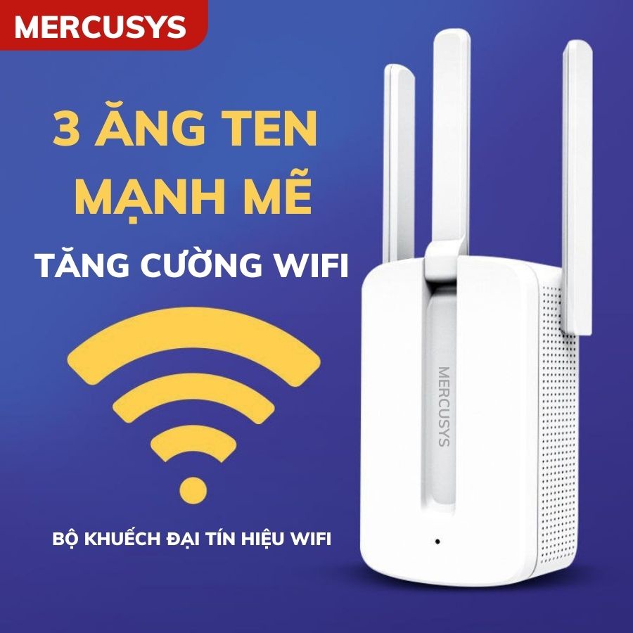 Kích wifi 3 râu Mercusys Mw300re, kích sóng wifi cực mạnh với khả năng mở rộng sóng wifi cao