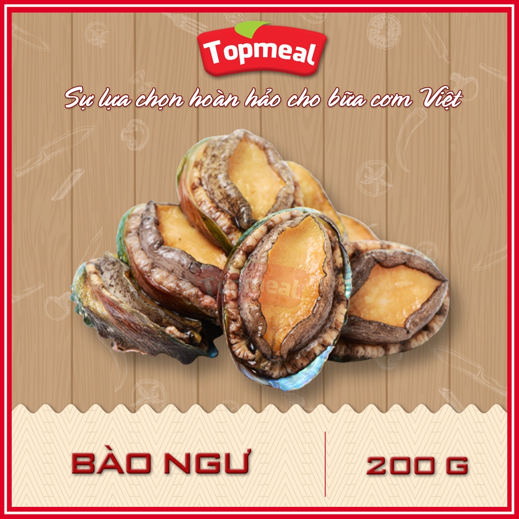 HCM - Bào ngư nhập khẩu Topmeal  - Thích hợp với các món cháo, xào, hấp, gỏi,... -