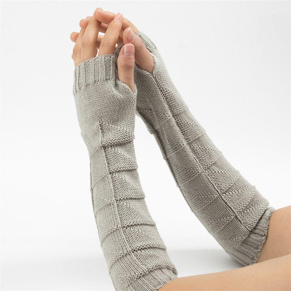 Găng Tay Len Dài Mềm Mại Màu Kẹo Ngọt Thời Trang