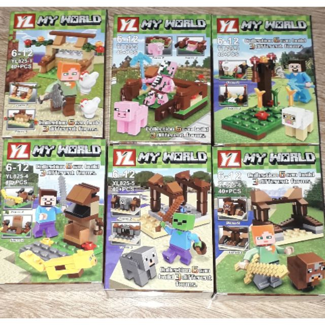 Lắp ráp 1 hộp LegoMinecraft MyWord 825 có 40 chi tiết bằng nhựa ABS rất đẹp