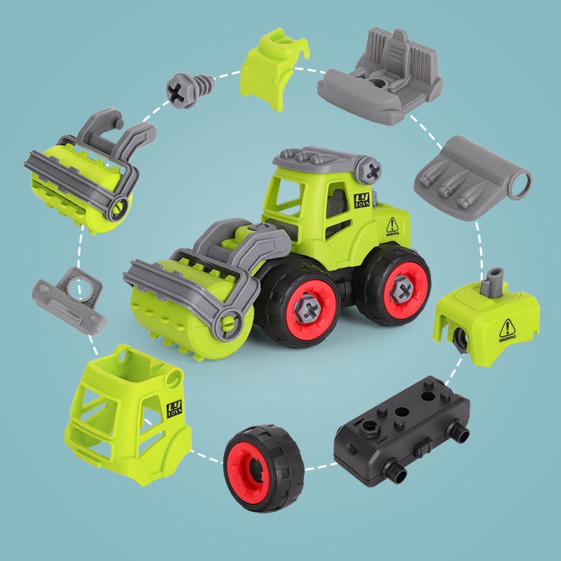 Xe đồ chơi cho bé xe ô tô lắp ráp cho trẻ với chủ đề xe công trường XDC19 KIDS GARDEN
