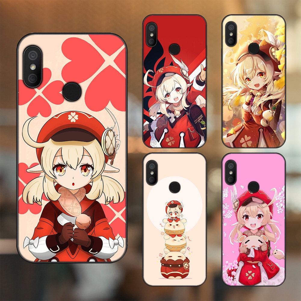 Ốp lưng Xiaomi Redmi 6 Pro, Mi A2 Lite viền đen in hình Klee Genshin Impact