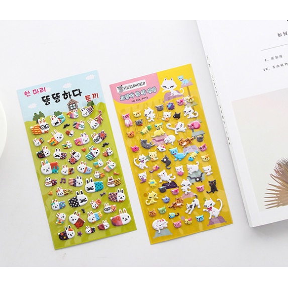 Tấm dán Sticker 3D Nổi Mini size Trang trí