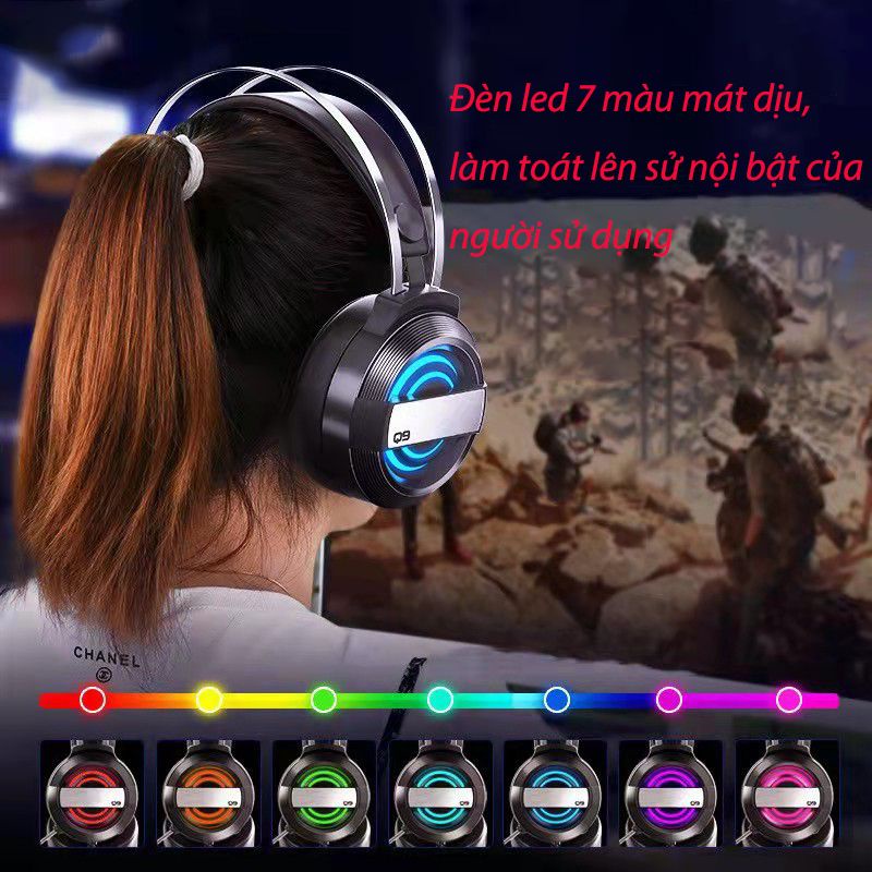 tai nghe có dây gaming chụp tai headphone có mic Chống Ồn HIFI chơi game cho  Điện Thoại Samsung xiaomi laptop pc #27