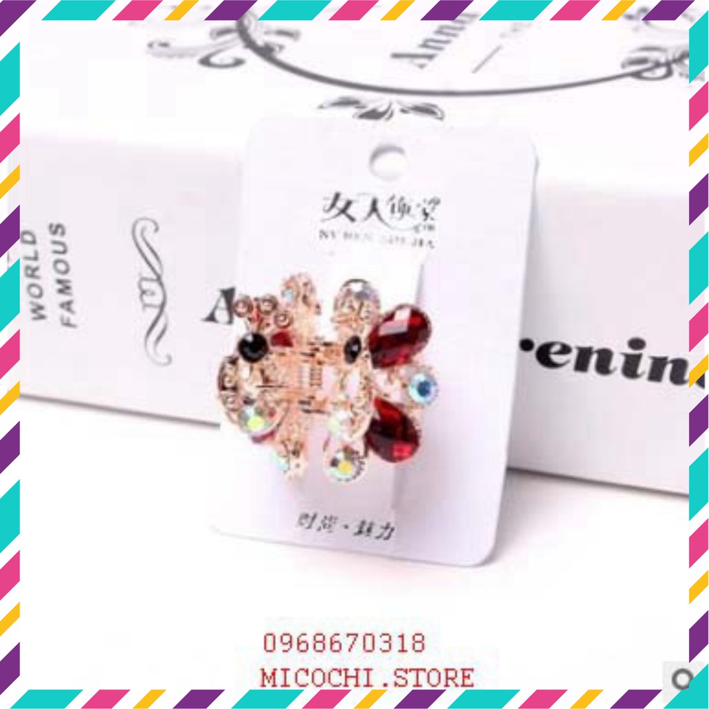 kẹp tóc  Giảm 5k lúc nhập mã [ MICOCHI5k ] _Kẹp càng cua đính đá nhân tạo 5 răng TEARA. ❤️