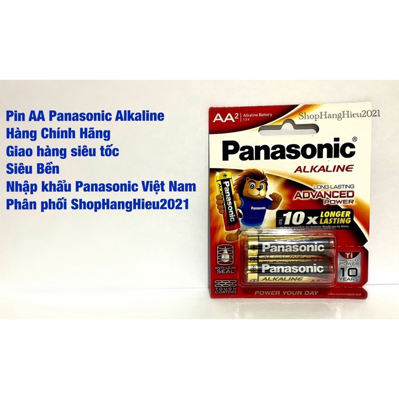 Pin AA Panasonic Alkaline LR6T/2B Hàng Chính Hãng Vỉ 2 Viên Made in ThaiLand