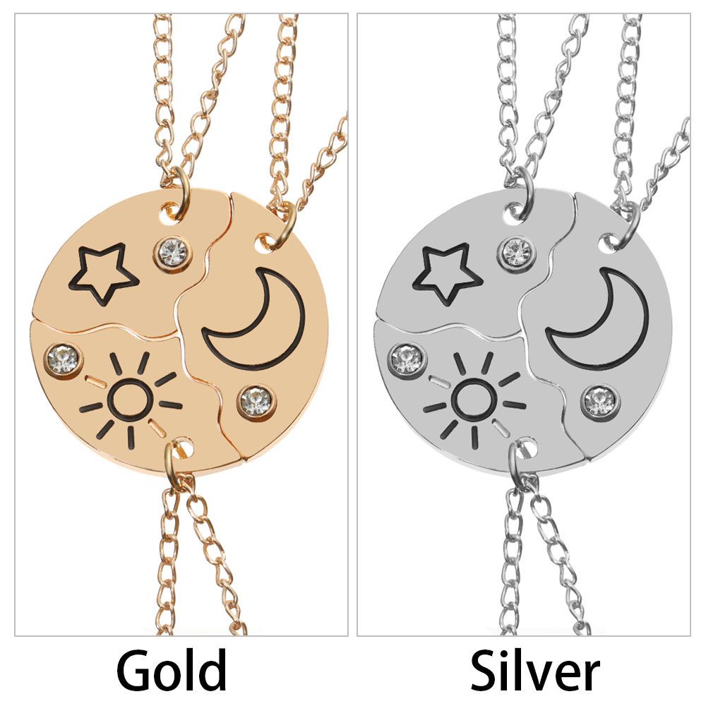 Set 3 Vòng cổ Mặt Hình Mặt Trăng/Mặt Trời/Đám Mây/Ngôi Sao Thời Trang Cho Nam Và Nữ|Vòng cổ Tình Bạn Nhiều Màu Sắc