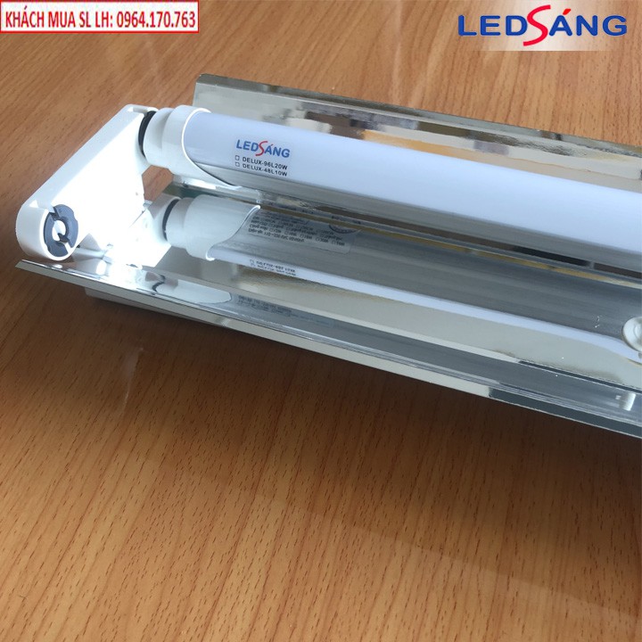 Máng đèn led 1.2m inox đôi có chóa phản quang - Máng phản quang 1.2m