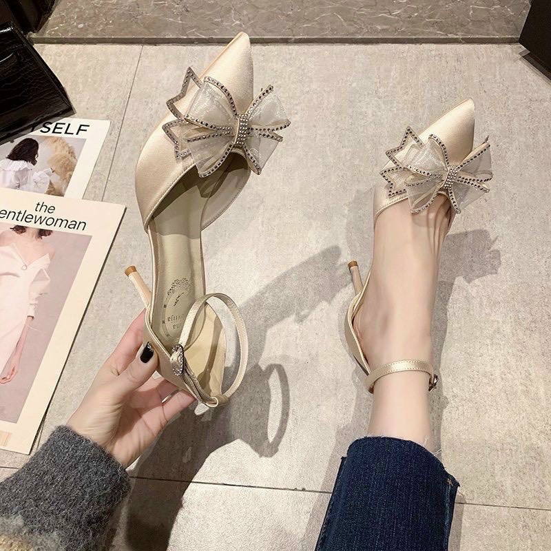 SANDAL GÓT BÍT MŨI NƠ GÓT NHỌN 6P