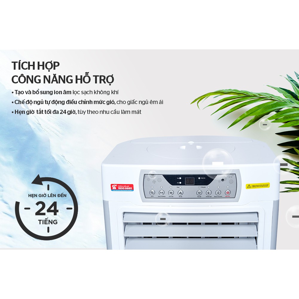 Máy làm mát không khí Sunhouse SHD7756, Có điều khiển từ xa, ion lọc không khí, bảo hành tại nhà