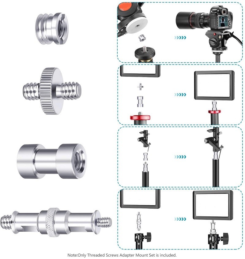 Set vít ren chuyển đổi đầu bi ngàm gắn LAMMCOU 1/4&quot; và 3/8&quot; dành cho giá đỡ ba chân và đèn máy ảnh