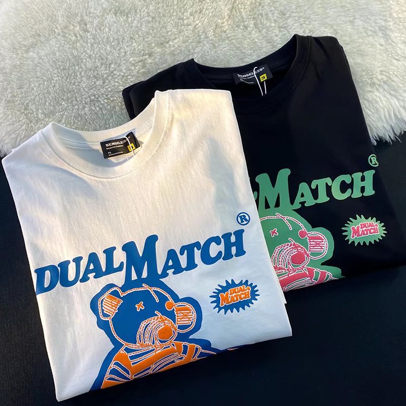 Áo Thun Tay Ngắn Dáng Rộng In Họa Tiết Hoạt Hình Phong Cách Hip Hop Thời Trang Mùa Hè Cho Nam Và Nữ