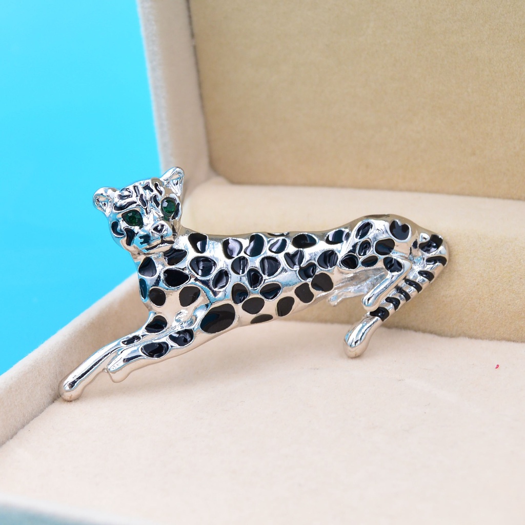 Trâm Cài Áo Hình Chú Báo Tráng Men Thời Trang Nữ