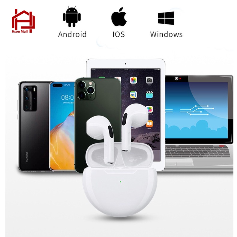 Tai nghe pro 6 bản cao cấp nhất, tai nghe bluetooth không dây HSON có mic, âm thanh vòm cảm biến định vị đổi tên