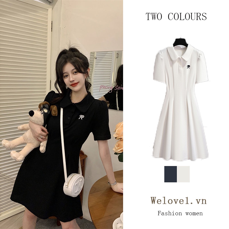 Đầm Chữ A Tay Ngắn Cổ Polo Thời Trang Mùa Hè Mới 2022