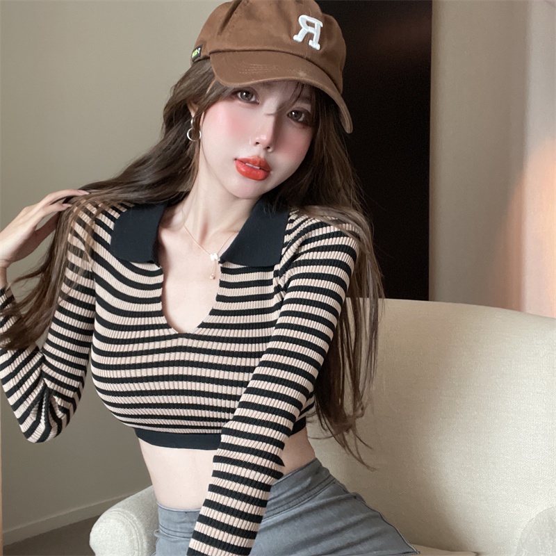 Áo Dệt Kim Tay Dài Hở Lưng Thời Trang Mùa Đông Cho Phái Nữ