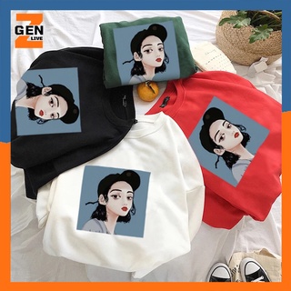 ÁO SWEATER NAM NỮ IN HÌNH CÔ GÁI TRƯỚC NGỰC PHONG CÁCH HÀN QUỐC - LZ FASHION - GV013