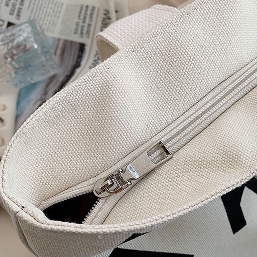 Túi Xách Canvas Sức Chứa Lớn In Họa Tiết Mặt Cười Phong Cách Mới Cho Nữ