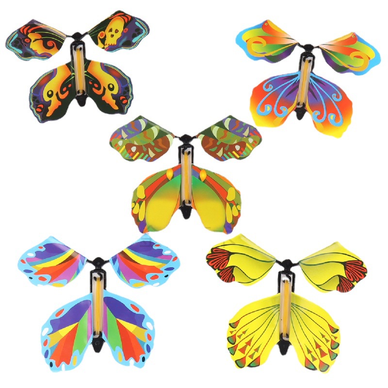 Set 5 Thẻ Bay Ma Thuật Hình Bướm Với Bàn Tay Rỗng Làm Phụ Kiện Ảo Thuật