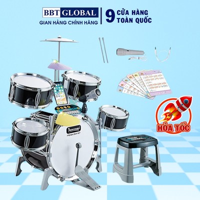 Bộ trống đồ chơi, trống kèm đàn cho bé cỡ lớn nhiều chức năng BBT GLOBAL Q531A Q532A