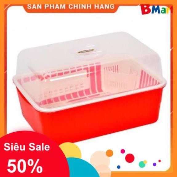 [FreeShip] [Grab hỏa tốc 1h] Rổ úp bát SONG LONG có nắp cao cấp (có ảnh thật)  - BM NEW