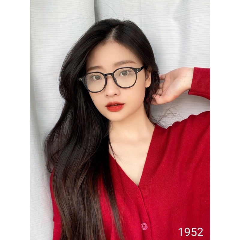 Kính giả cận, Gọng kính cận chống ánh sáng xanh, UV400 1952 lõi thép vuông bo tròn size trung Jolie eyewear