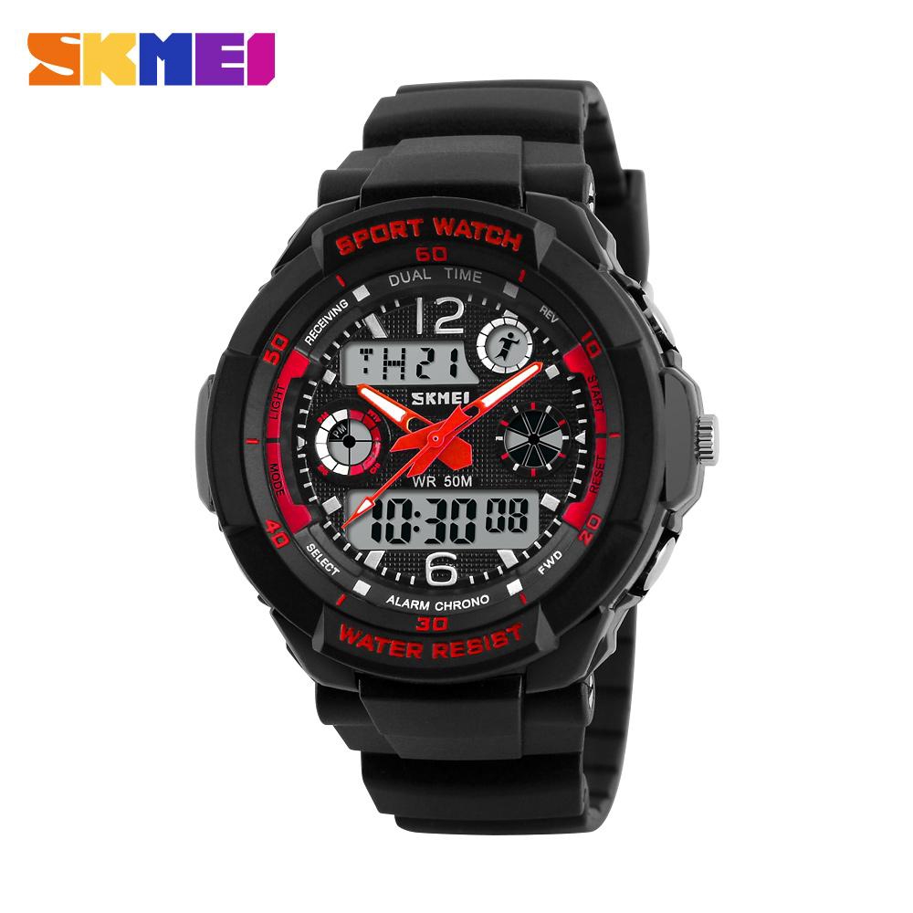 Skmei 1060 fashion sports men's electronic watch waterproof and shockproof dual display bell