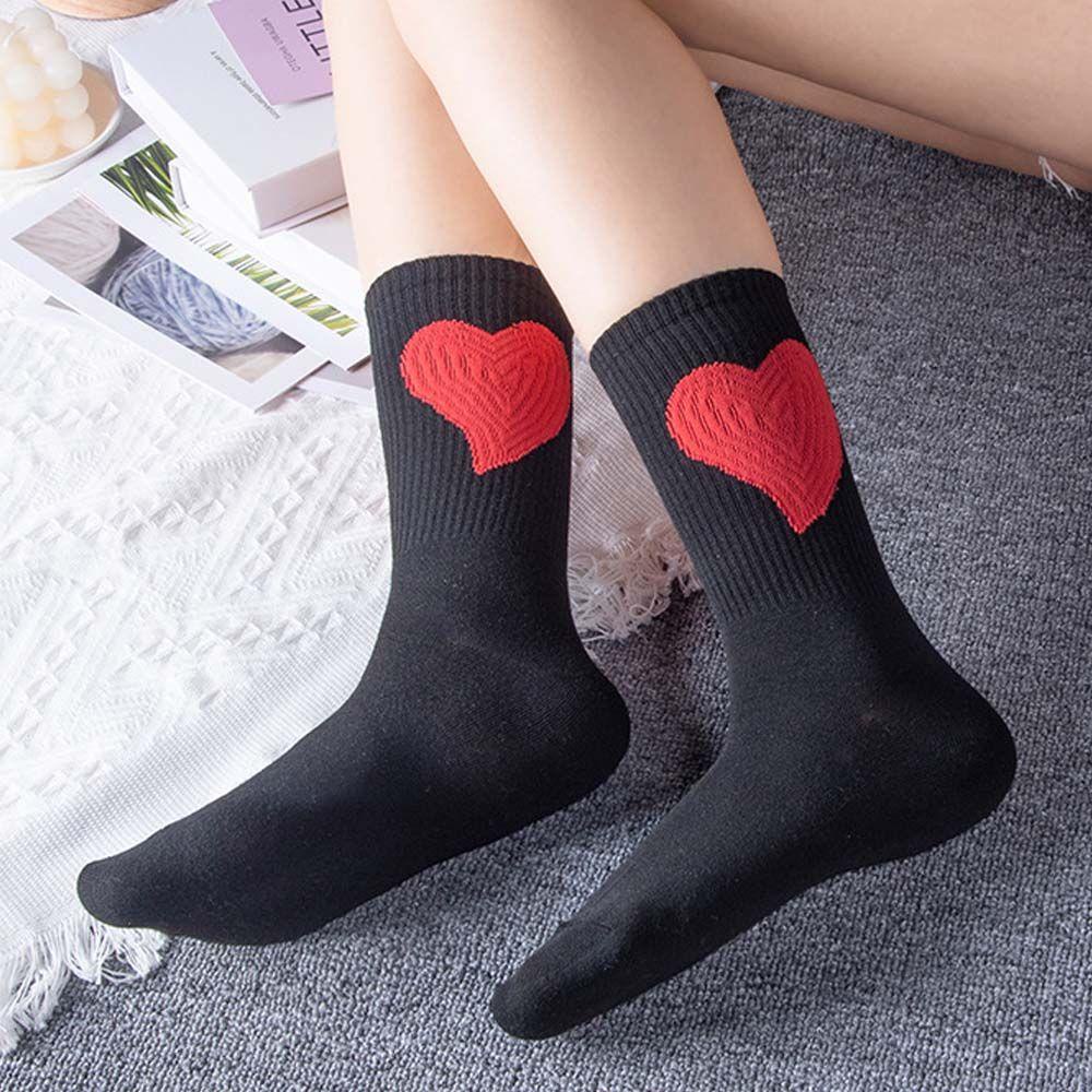 Đôi Vớ Thoáng Khí Họa Tiết Trái Tim Nhiều Màu Sắc Dễ Thương Cho Nữ