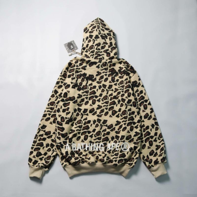 BAPE Áo Hoodie A Bathing Ape Họa Tiết Da Báo