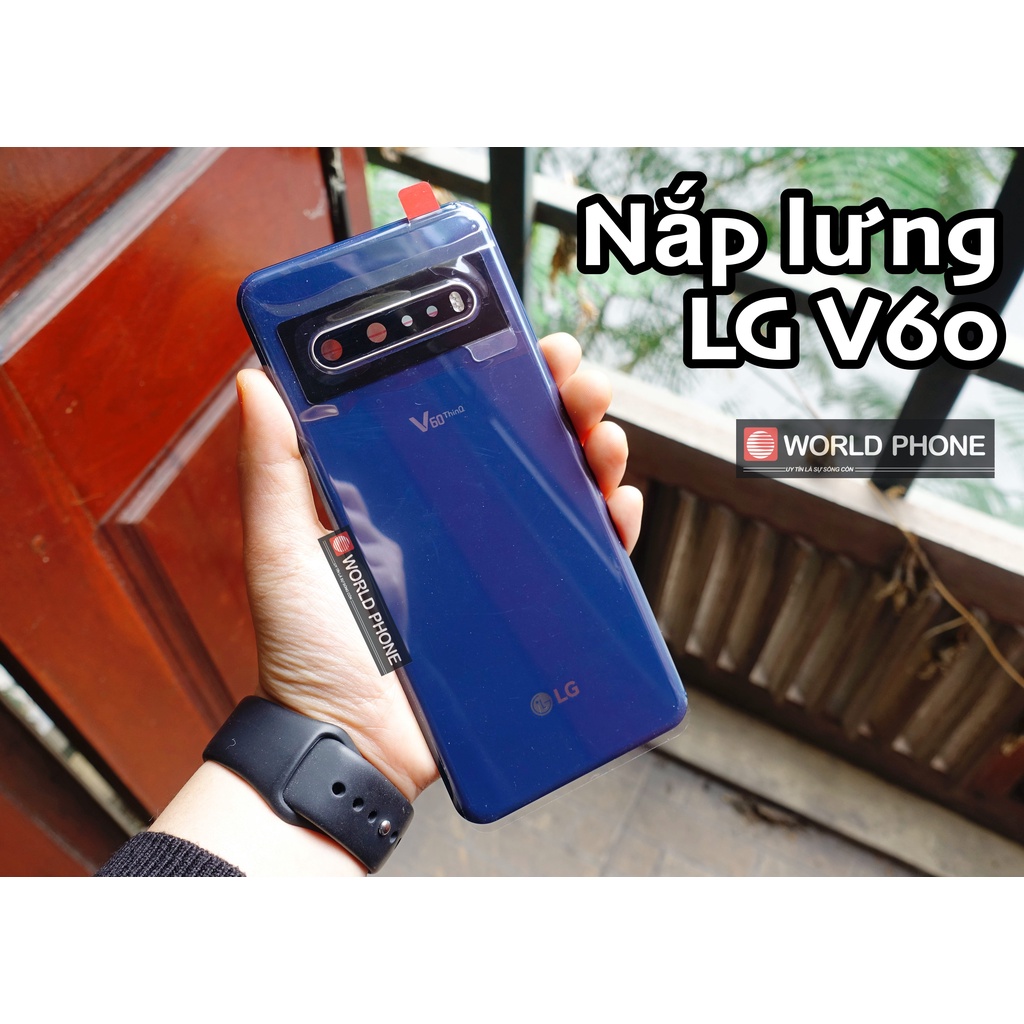 Nắp lưng cho LG V60 Xanh Blue kèm keo lưng,có khung kính camera