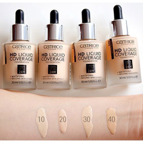 Kem nền Catrice HD Liquid Coverage Foundation che phủ khuyết điểm cho mọi loại da