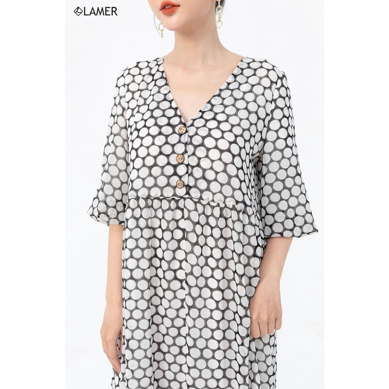Đầm Maxi LAMER Bigsize Tay Bom Nhún Gấu L63M21H063