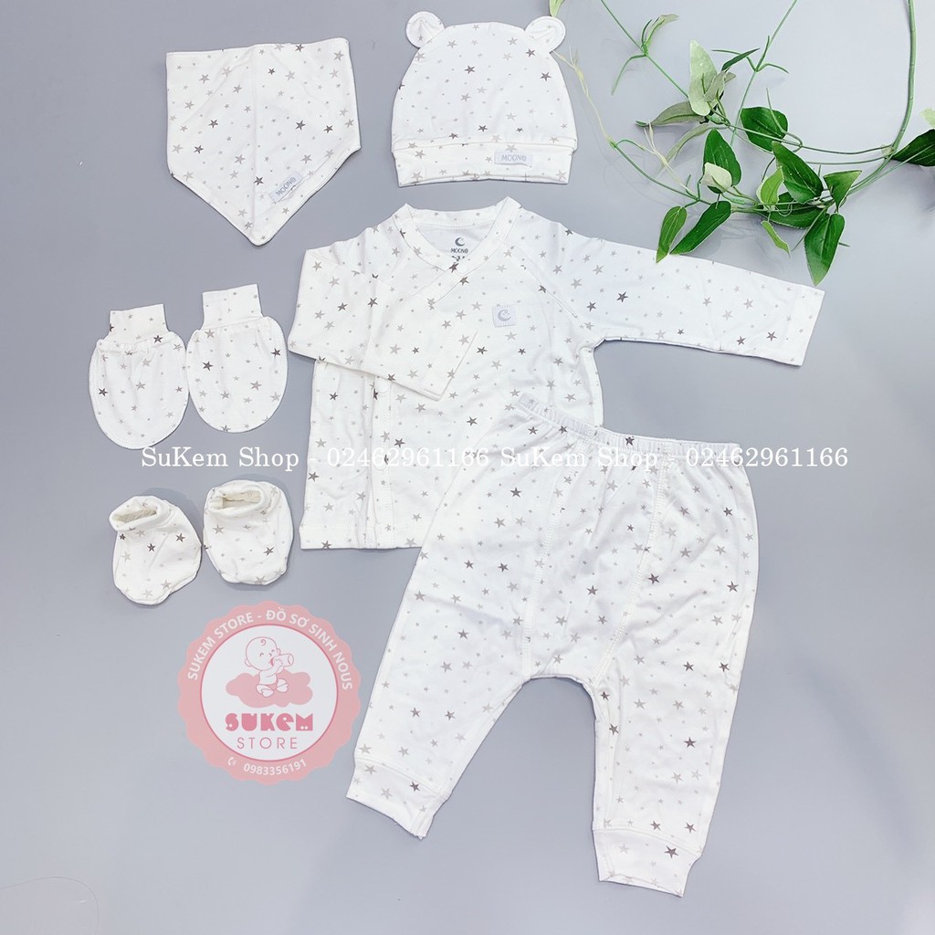 Set Bộ Rời Sơ Sinh Moon Petit Siêu Mềm, Thoáng Cho Bé Sơ Sinh 0-3m