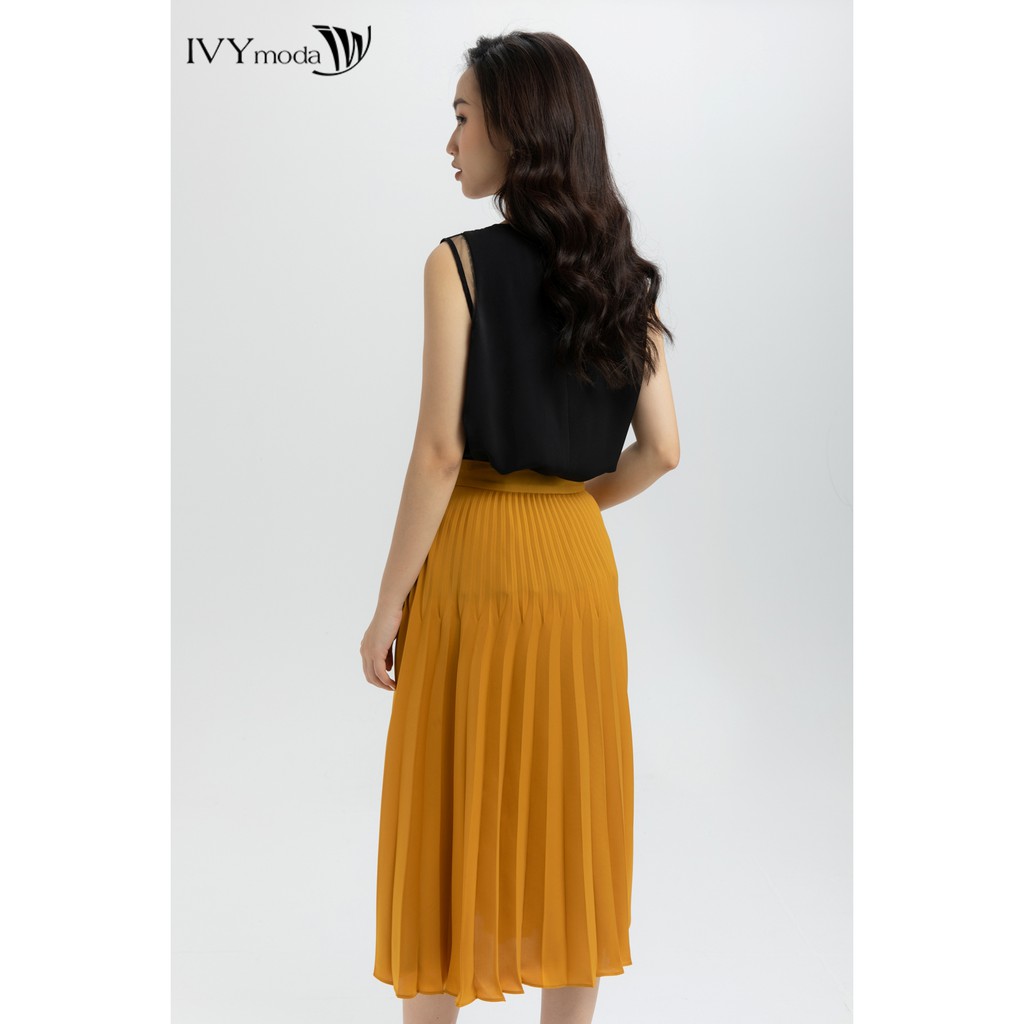 _Chân váy lụa xếp ly cách điệu IVY moda MS 30M6116 | BigBuy360 - bigbuy360.vn