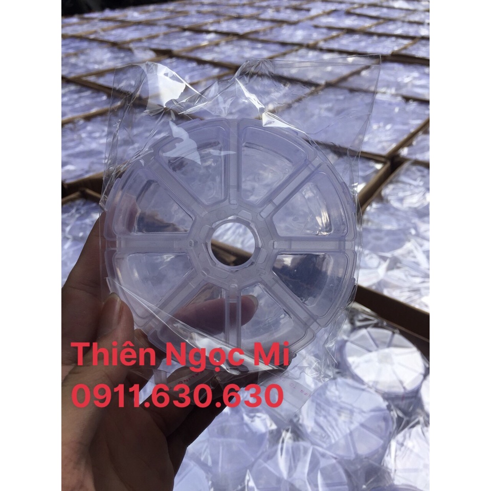 Hộp tròn 8 ô đựng đồ, đựng fan mi, mi rời, mi hủ, đựng trang sức và phụ kiện _dụng cụ nối mi _ THIENNGOCMI