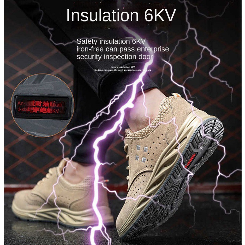 Giày Bảo Hộ Lao Động Mũi Thép Da Bò 6kv Cách Nhiệt Chống Đâm Thủng Và Dầu Axit