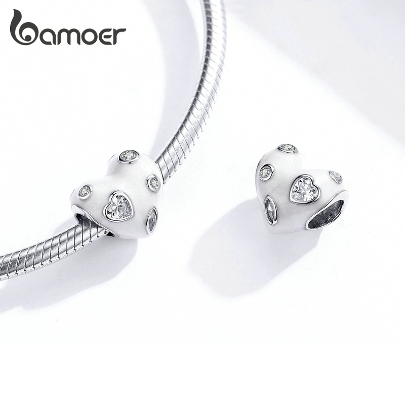 Hạt Trang Sức Bamoer BSC213 Bạc Sterling 925 Hình Trái Tim Tượng Trưng Cho Ngày Của Mẹ