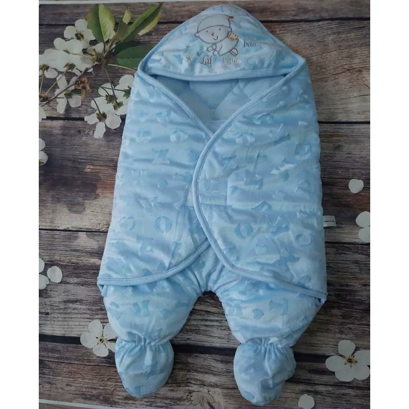 Chăn ủ mùa đông có chân bé sơ sinh thu đông dày dặn, ấm áp