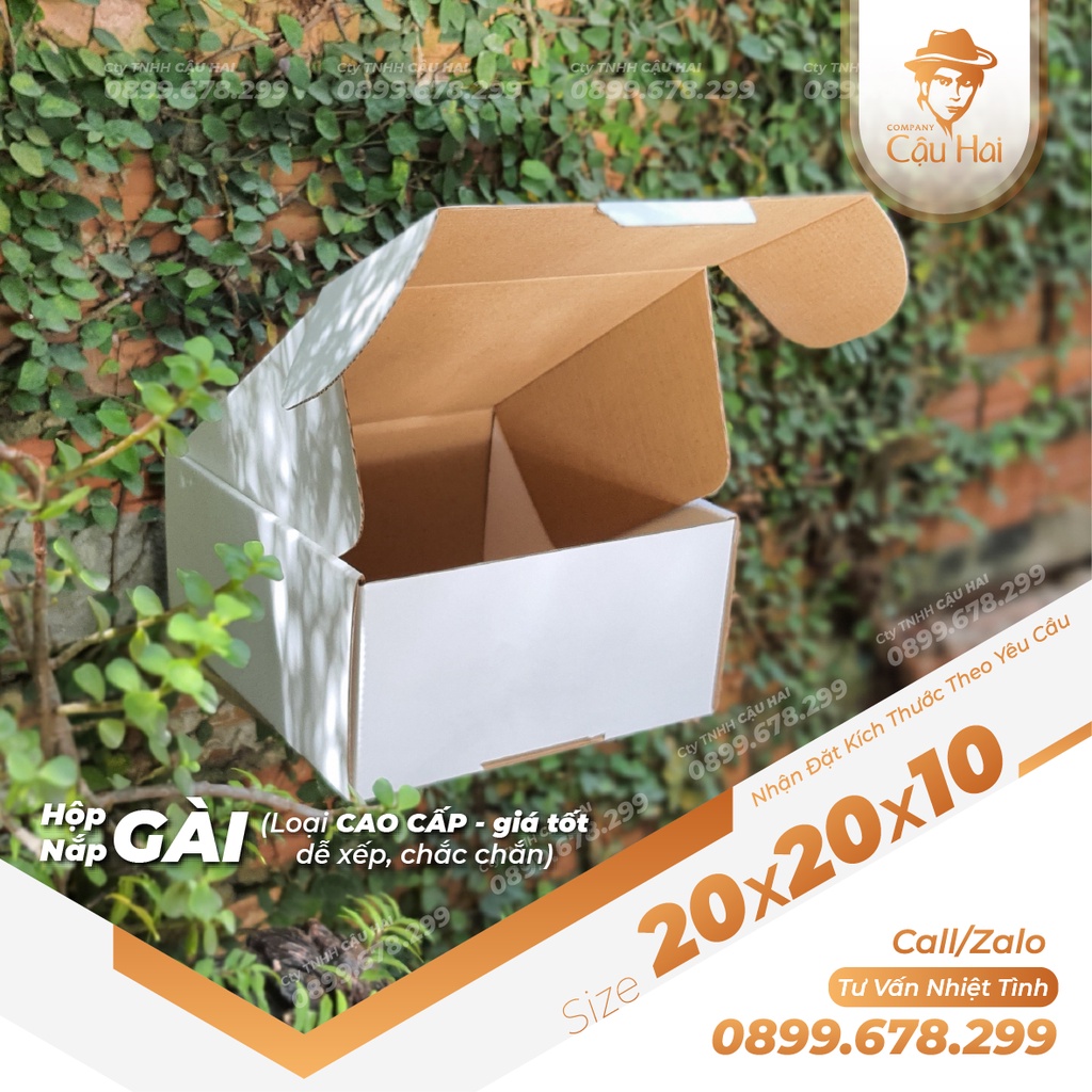 Set 50 Hộp carton nắp GÀI 20x20x10