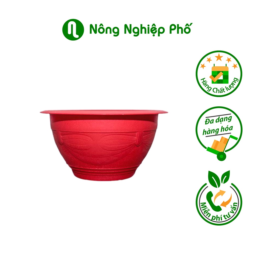 Chậu tròn truyền thống trồng màu đỏ size 28cm