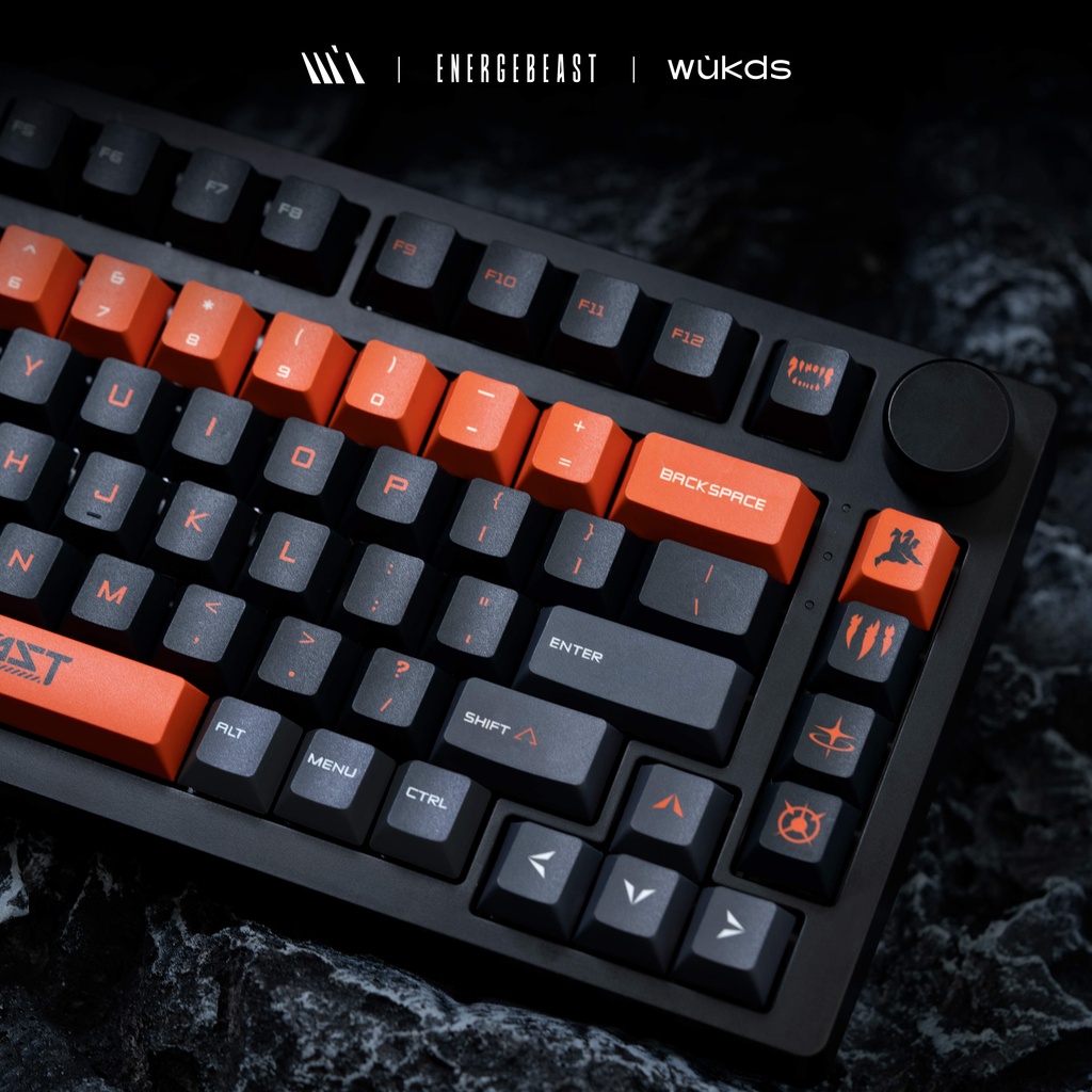 WUKDS ENERGE BEAST Keycaps 143 Phím PBT Thuốc nhuộm thăng hoa Keycaps Cherry Profile Keycaps dành cho Bàn phím cơ Cherry Gateron MX Switch
