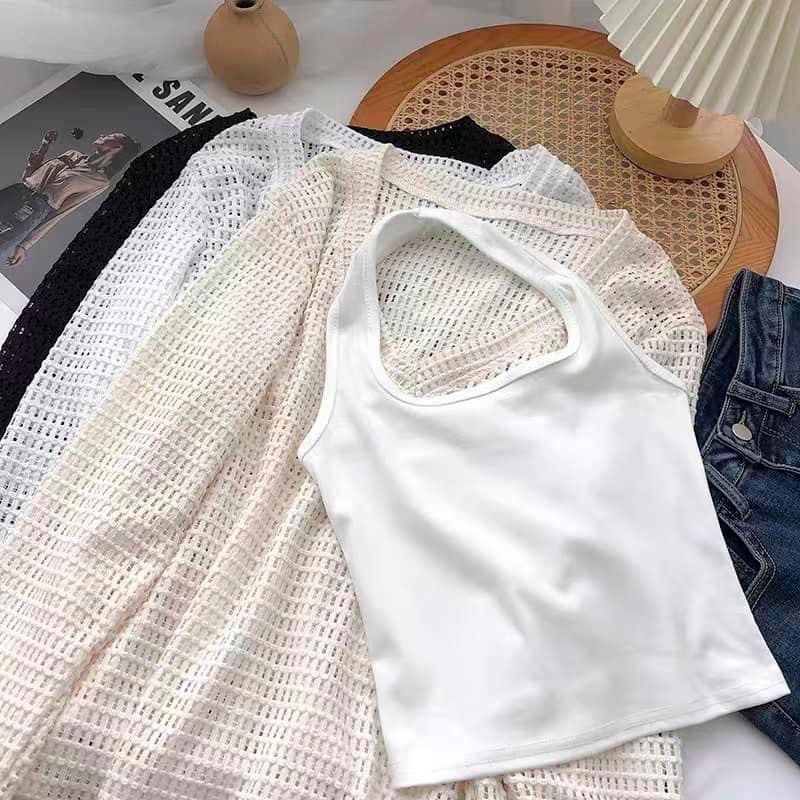 Set áo lưới dáng suông 4 màu LUU