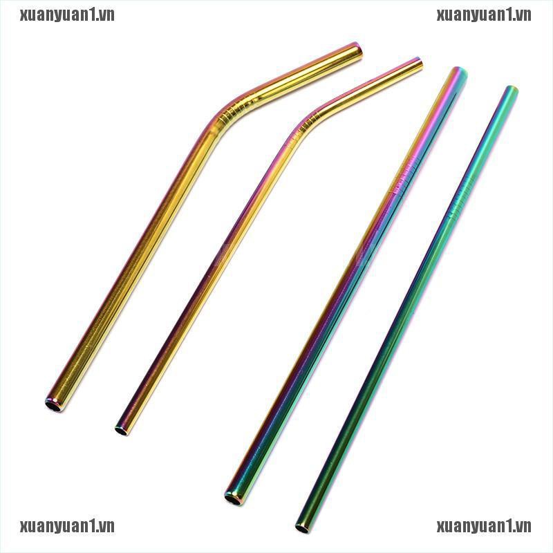 [XUANYUAN1] Ống Hút Kim Loại Bằng Inox Màu Cầu Vồng