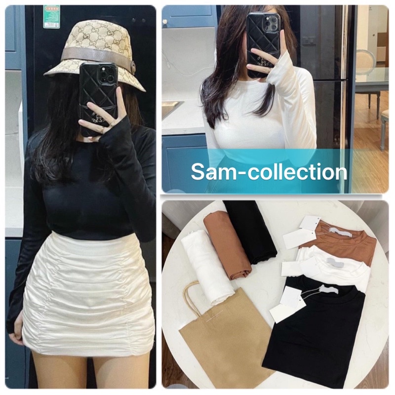 Áo thun cổ tròn xỏ ngón❤️Áo xỏ ngón dài tay nữ❤️free ship
